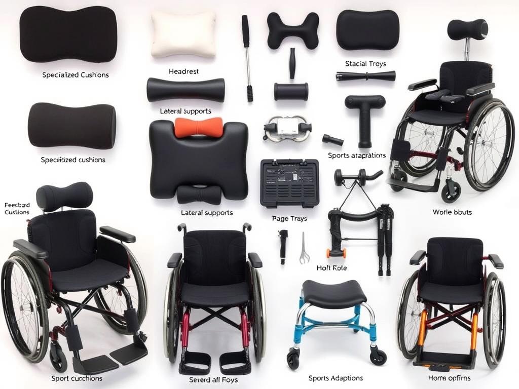 Diferentes acessórios e adaptações para cadeiras de rodas disponíveis em Curitiba Diferentes acessórios e adaptações para cadeiras de rodas disponíveis em Curitiba