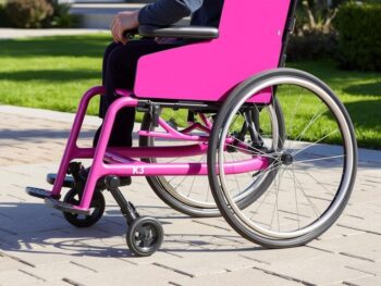 Cadeira de Rodas K3 Alumínio Pés Removíveis 38cm Rosa Pink